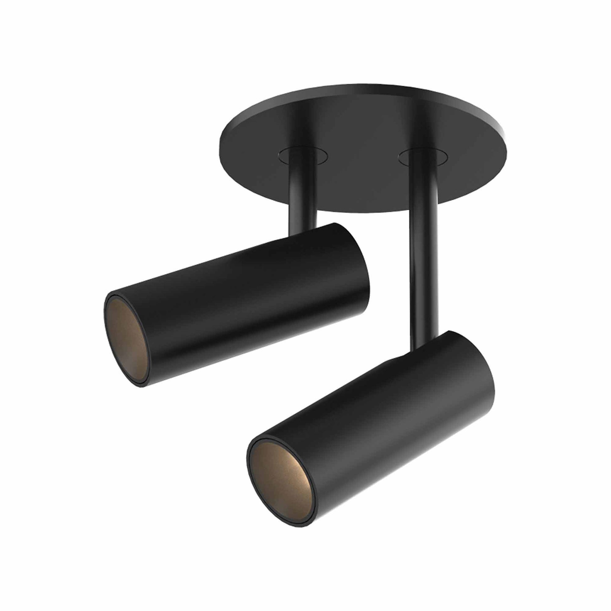 Downey LED Semi Flush Ceiling Light in Small/Double/Black (5.75-Inch).