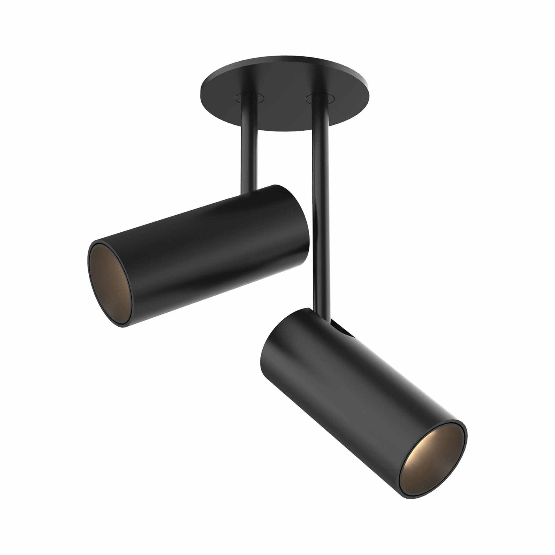 Downey LED Semi Flush Ceiling Light in Small/Double/Black (6.25-Inch).