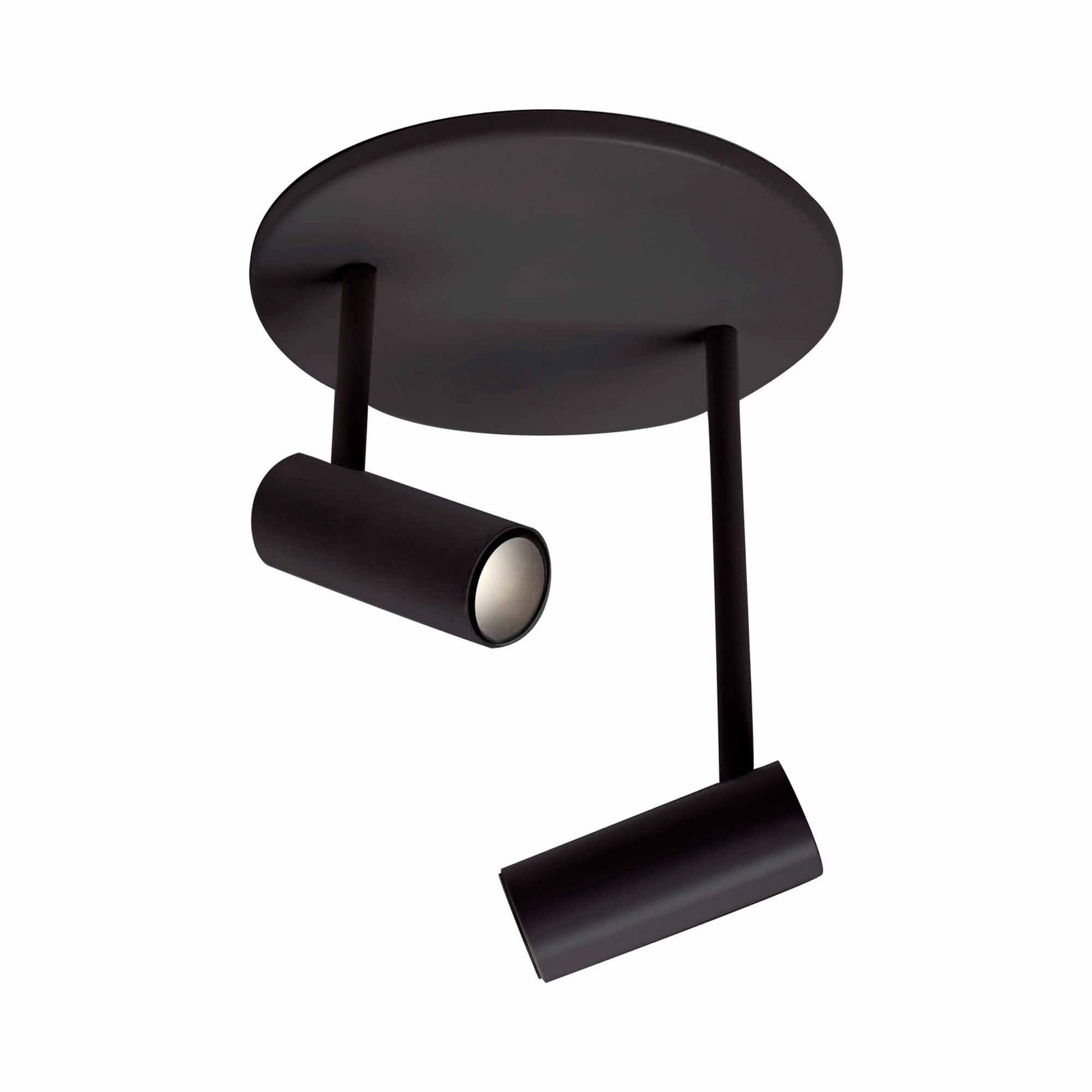 Downey LED Semi Flush Ceiling Light in Large/Double/Black (5.75-Inch).