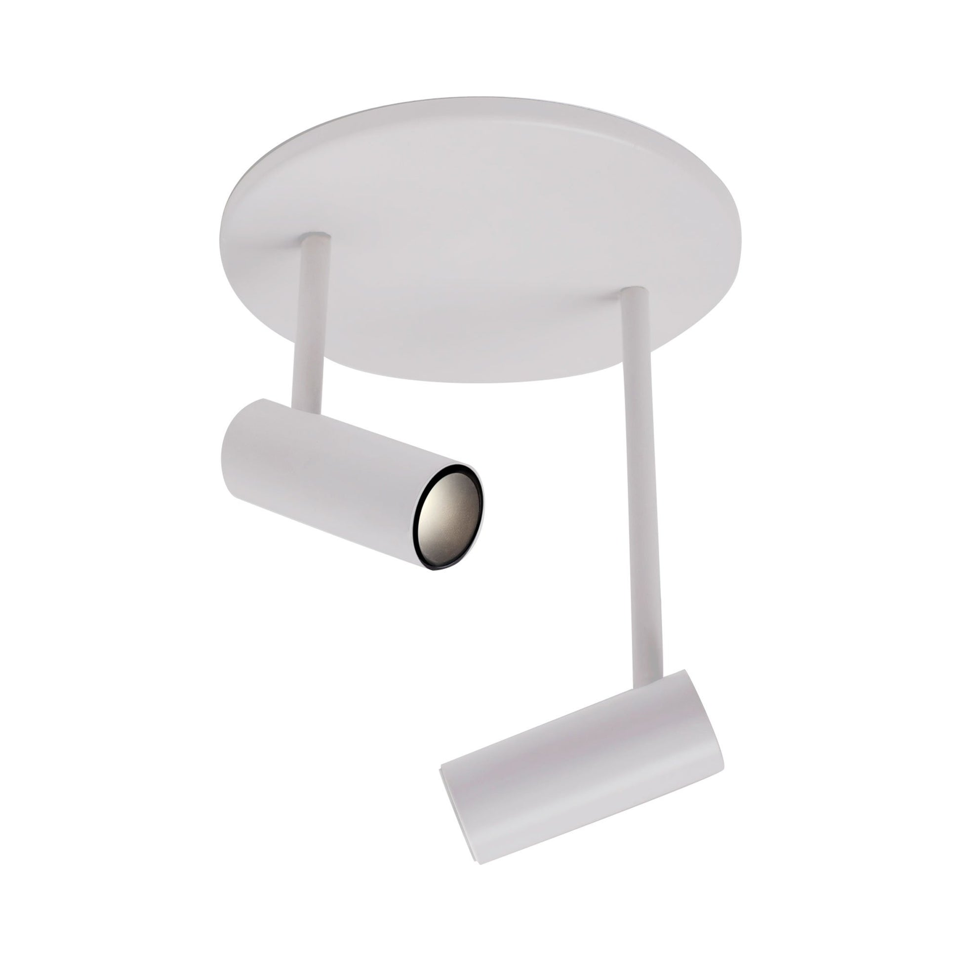 Downey LED Semi Flush Ceiling Light in Large/Double/White (5.75-Inch).