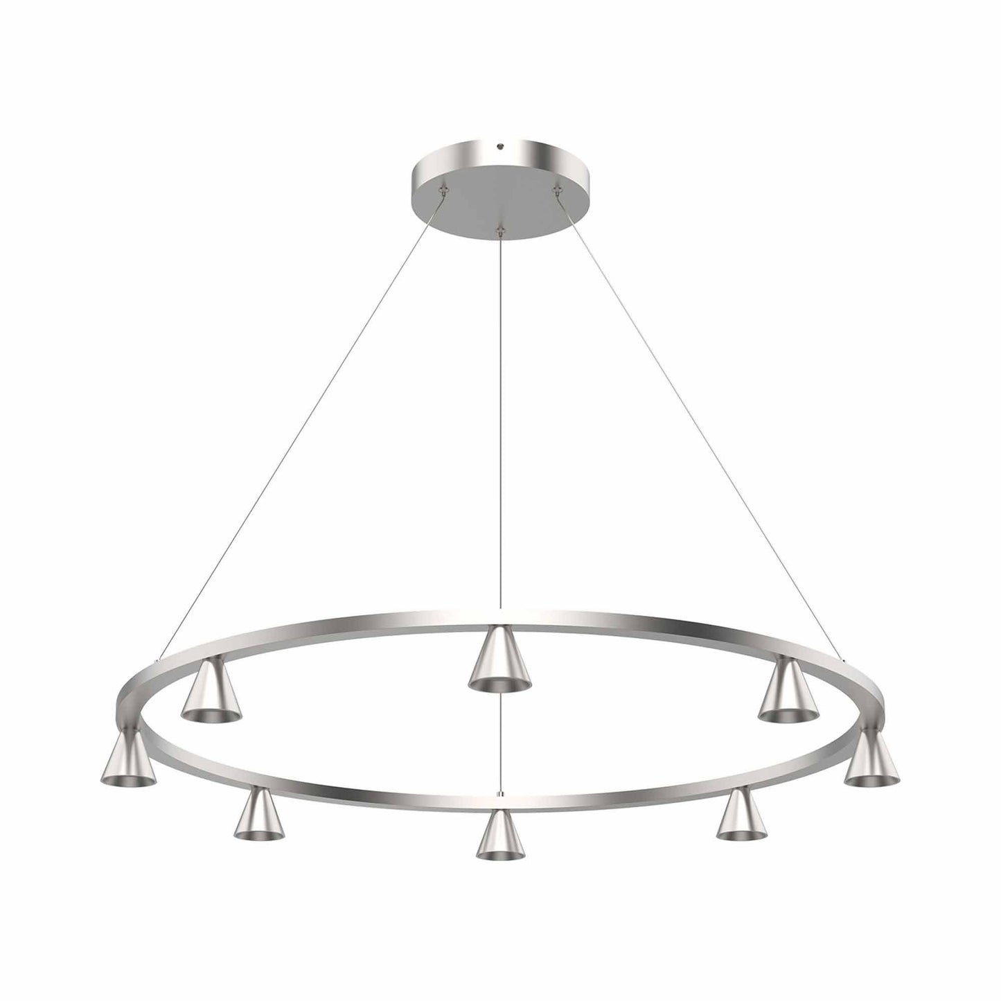 Dune LED Chandelier in Brushed Nickel.