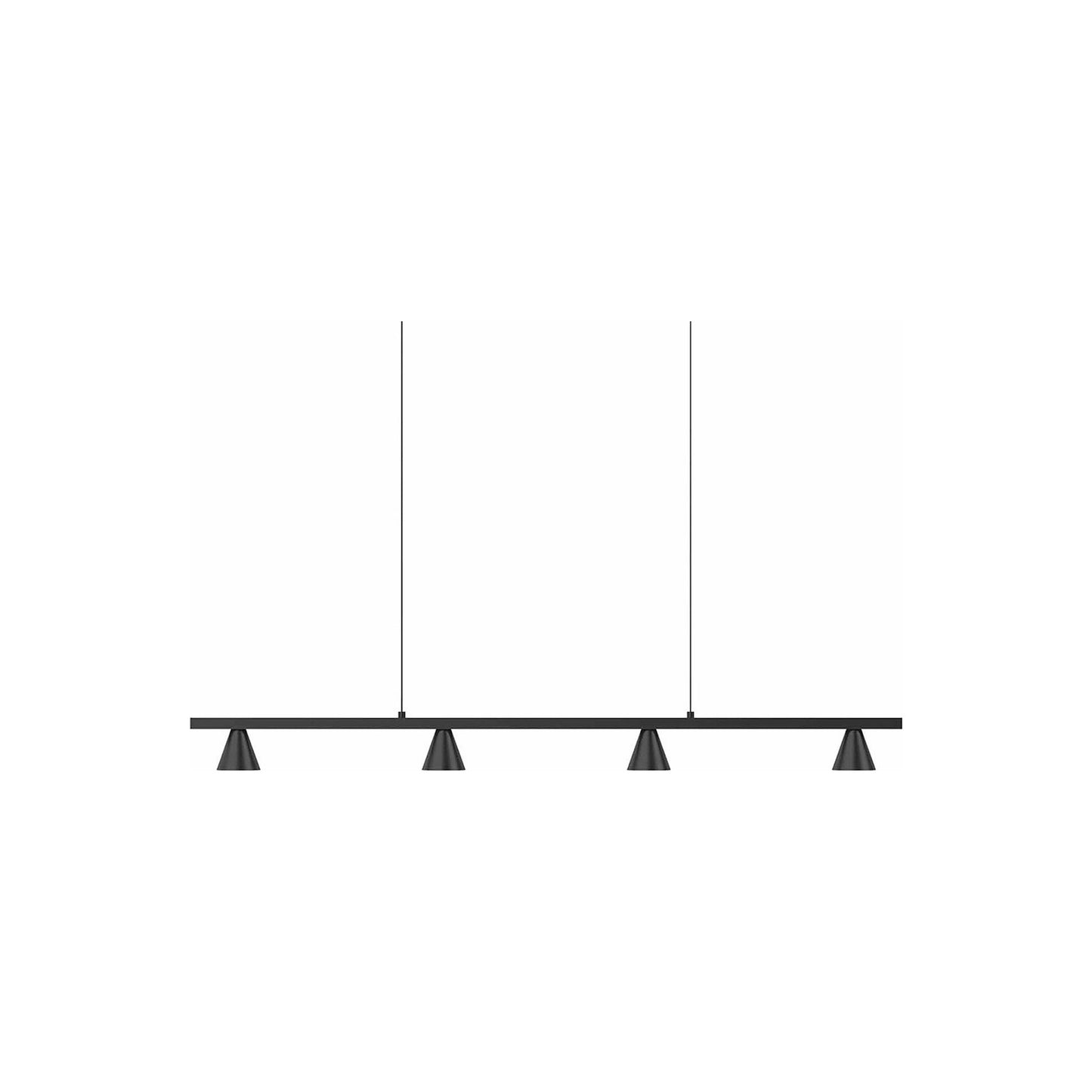 Dune LED Linear Pendant Light in Black (4-Cone).