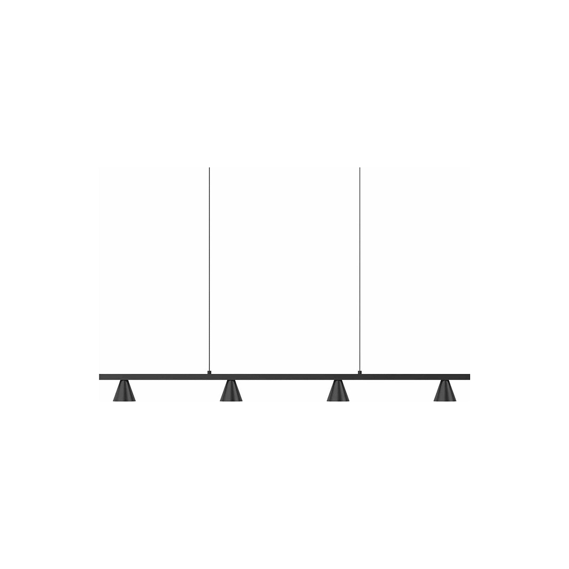 Dune LED Linear Pendant Light in Black (4-Cone).