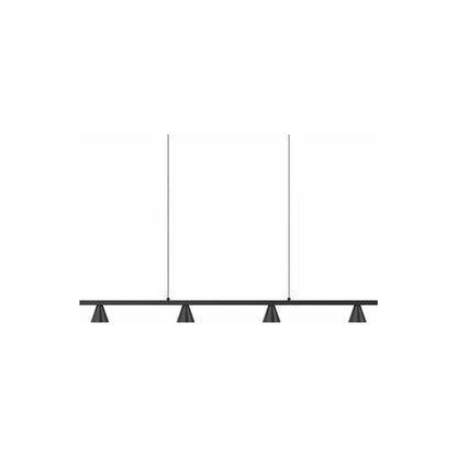 Dune LED Linear Pendant Light in Black (4-Cone).