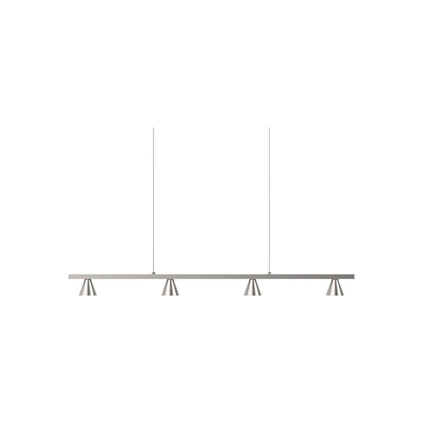 Dune LED Linear Pendant Light in Brushed Nickel (4-Cone).