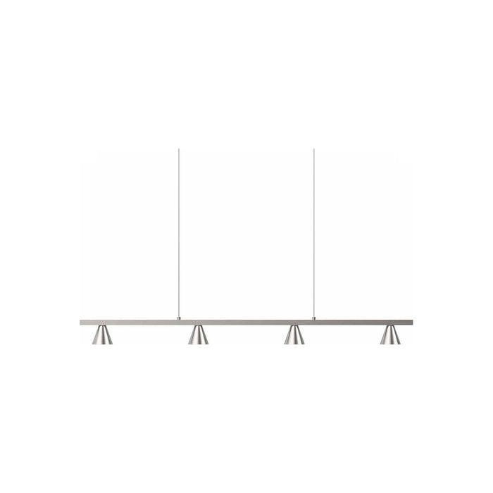 Dune LED Linear Pendant Light in Brushed Nickel (4-Cone).