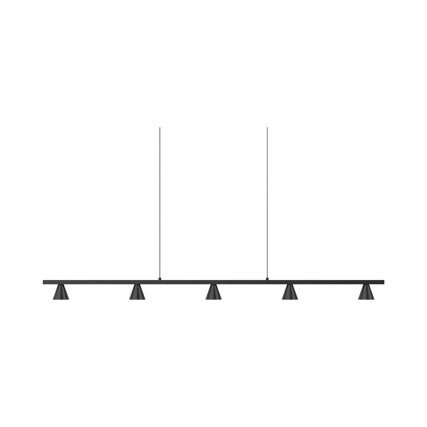 Dune LED Linear Pendant Light in Black (5-Cone).