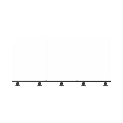 Dune LED Linear Pendant Light in Black (5-Cone).