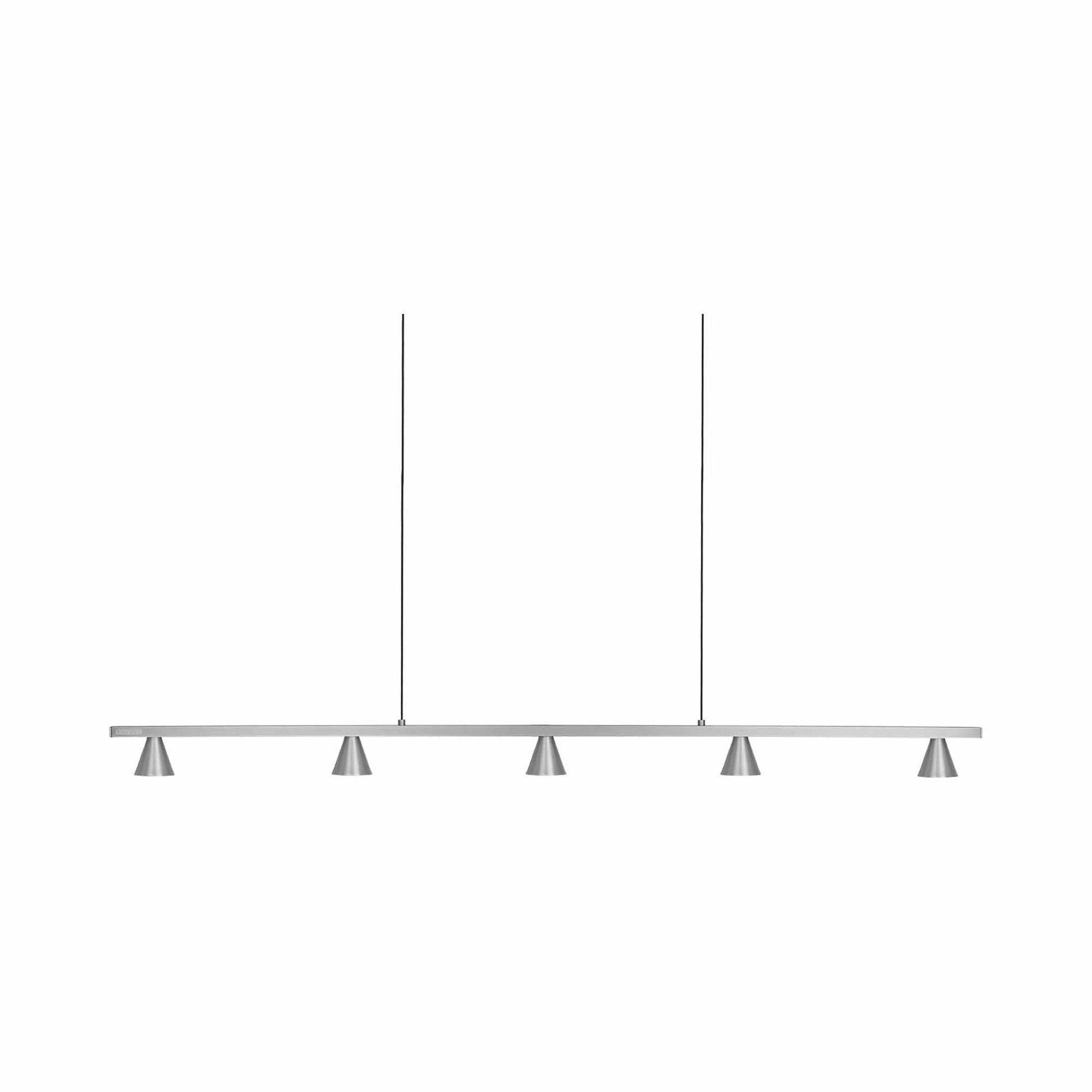 Dune LED Linear Pendant Light in Brushed Nickel (5-Cone).