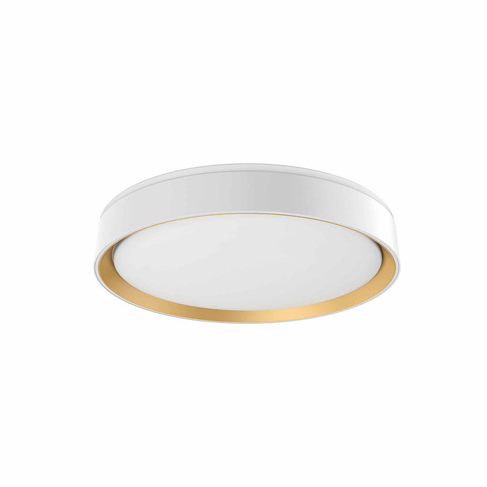 Essex LED Flush Mount Ceiling Light in Small/White/Gold.