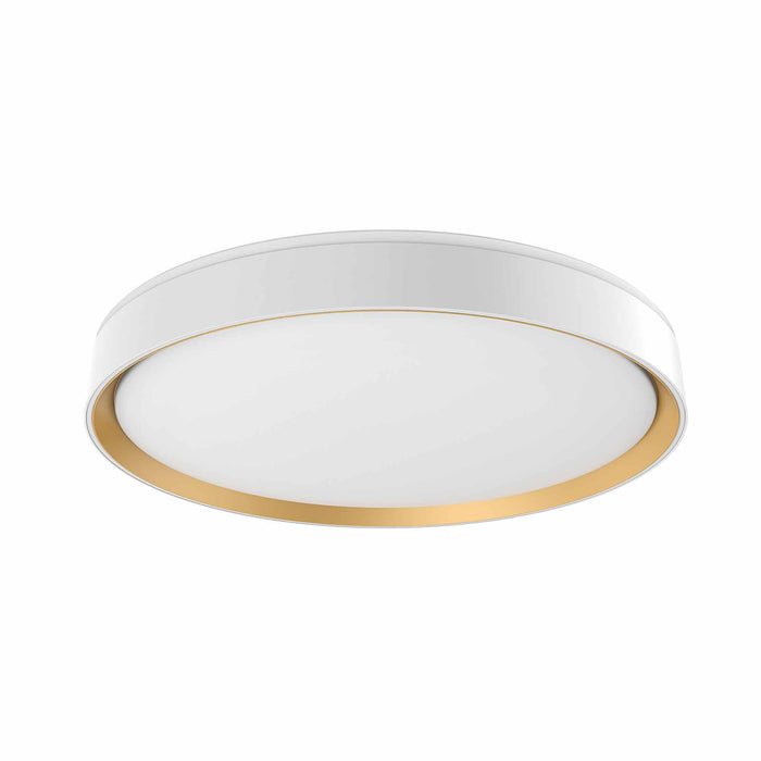 Essex LED Flush Mount Ceiling Light in Large/White/Gold.
