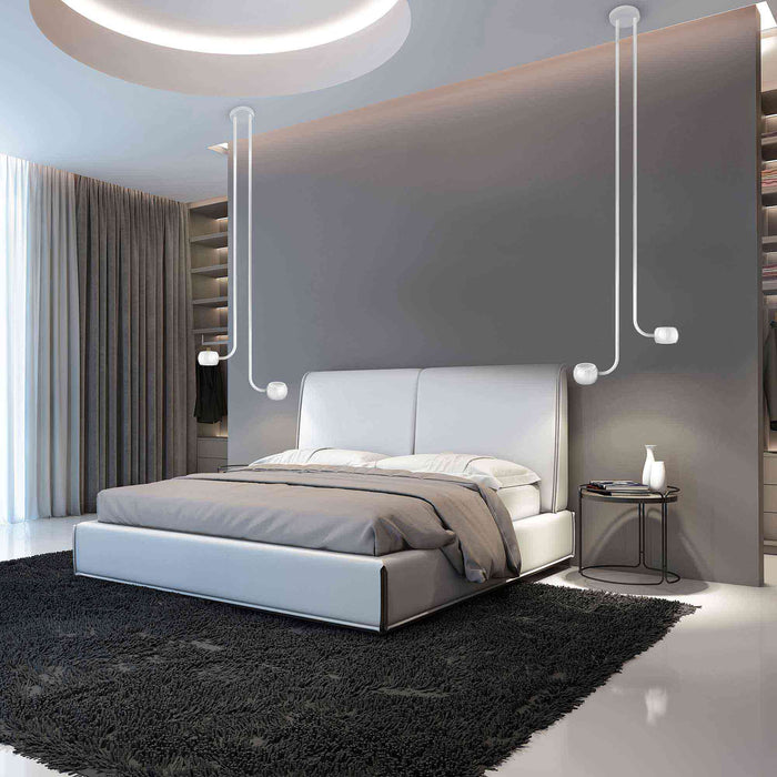 Flux Multi Light LED Pendant Light in bedroom.