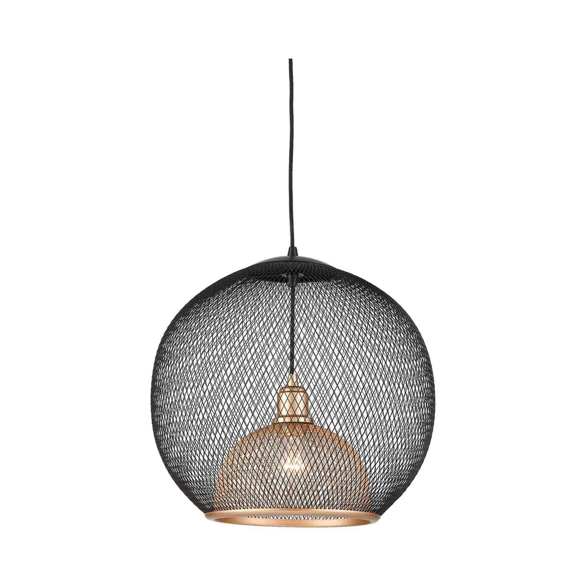 Gibraltar Pendant Light in Black/Gold (Large).