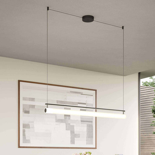 Gramercy LED Linear Pendant Light in living room.