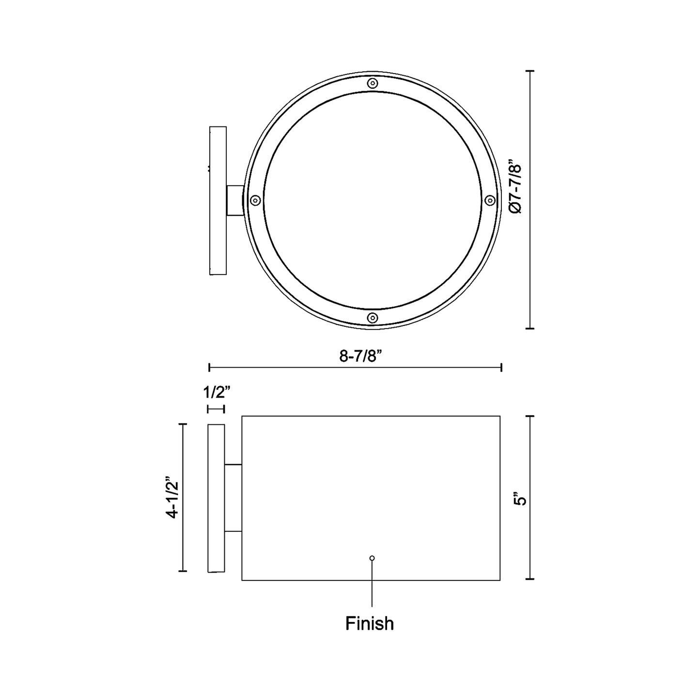 Lamar Outdoor LED Wall Light - line drawing.