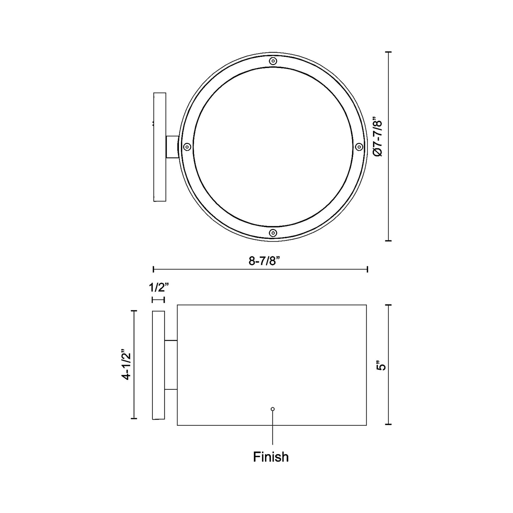 Lamar Outdoor LED Wall Light - line drawing.