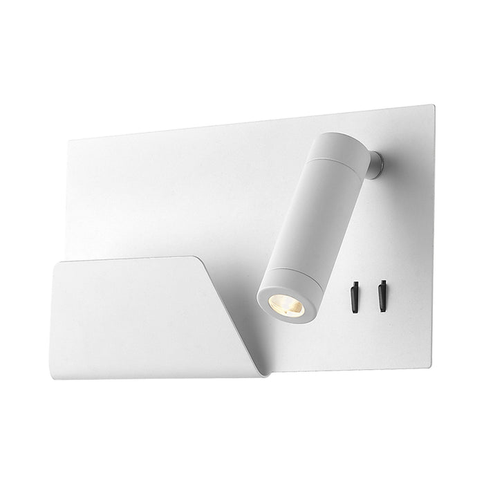 Dorchester LED Wall Light in Right/White.
