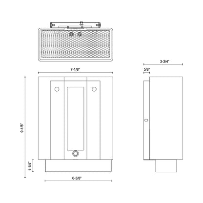 Hounslow LED Wall Light - line drawing.