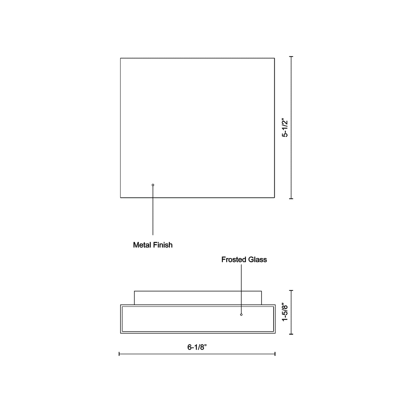 Mica LED Wall Light - line drawing.