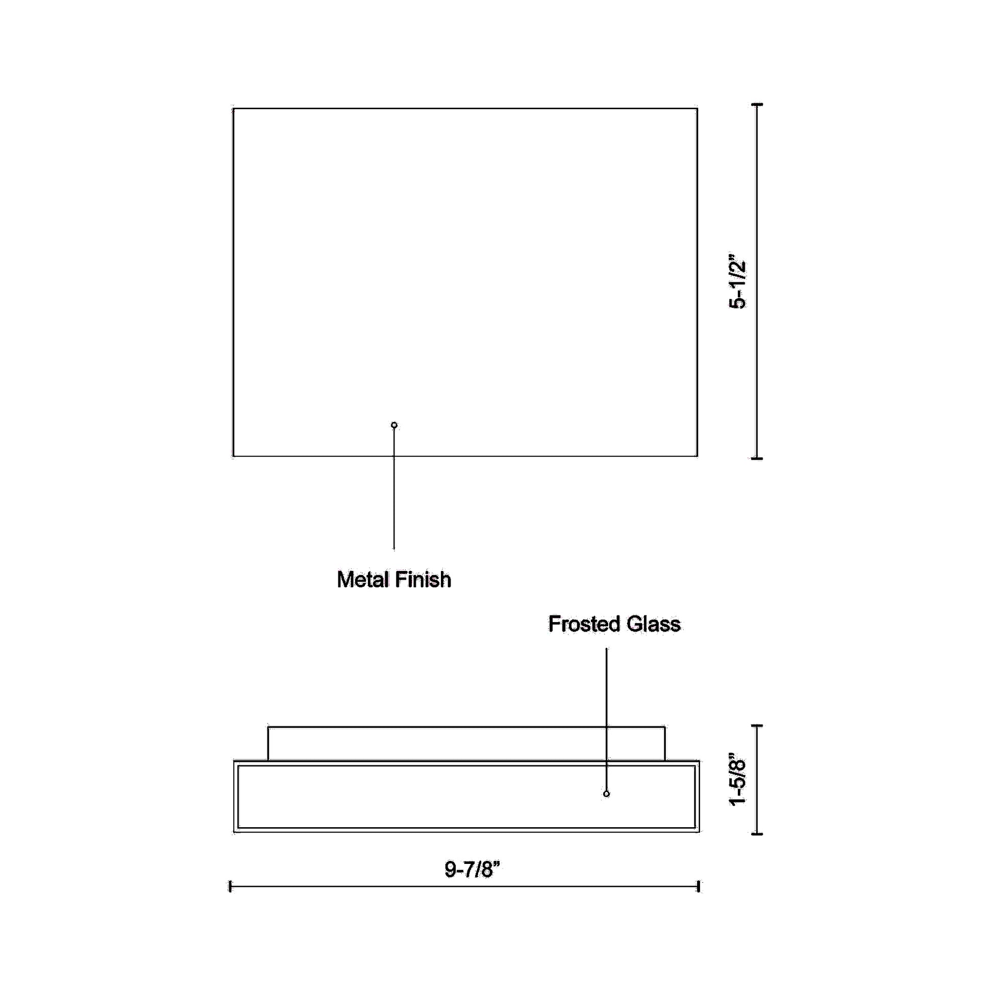 Mica LED Wall Light - line drawing.