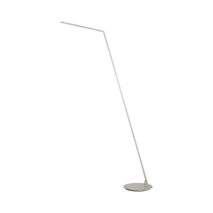 Miter LED Floor Lamp in Brushed Nickel.