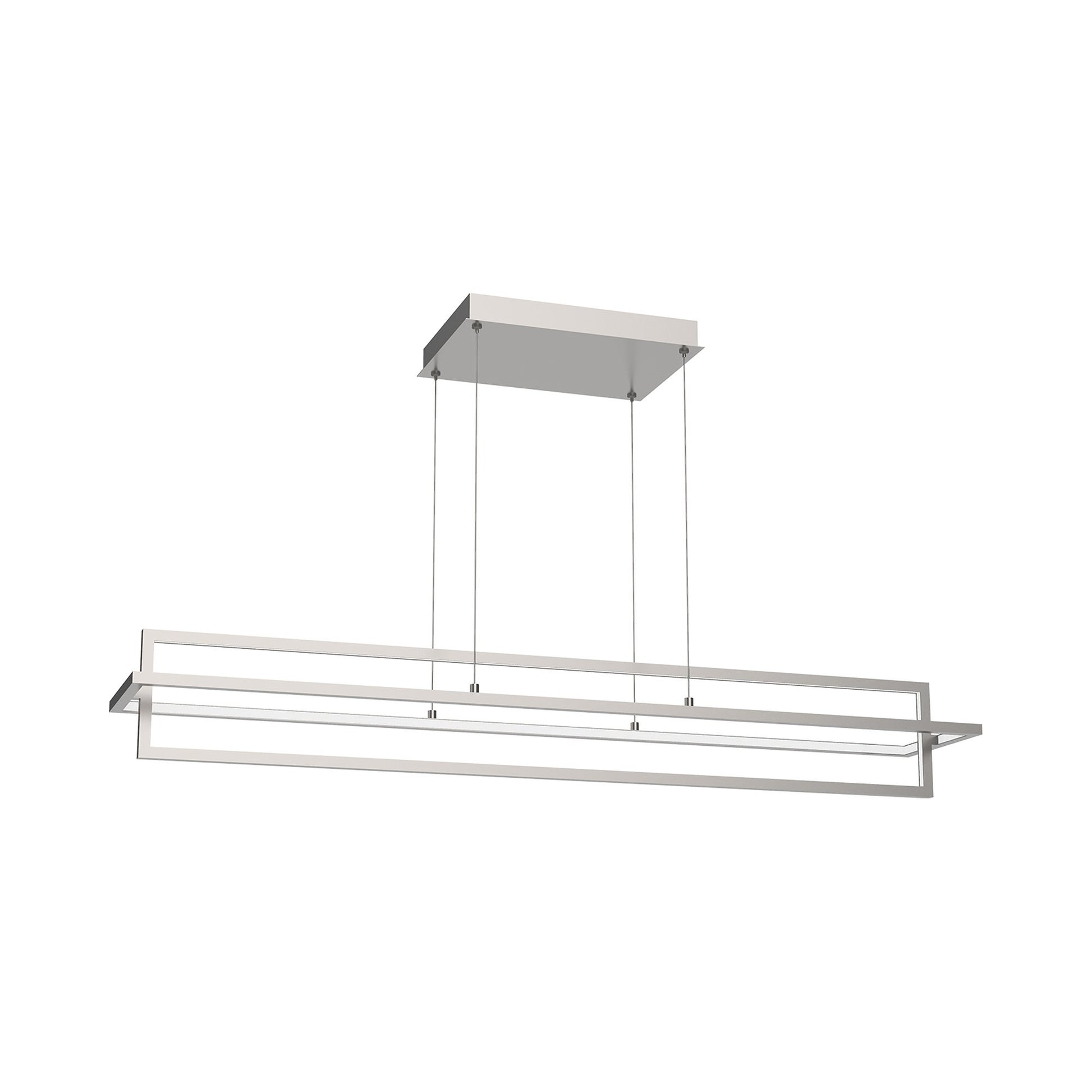 Mondrian Double LED Linear Pendant Light in Brushed Nickel (Large).