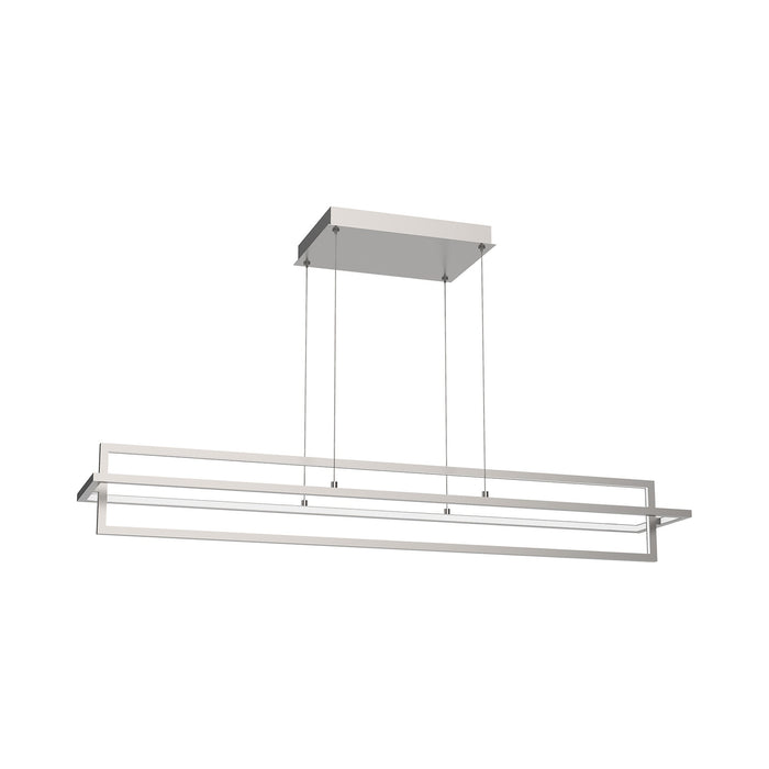 Mondrian Double LED Linear Pendant Light in Brushed Nickel (Large).