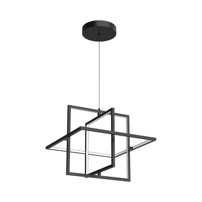 Mondrian LED Pendant Light in Frosted Acrylic/Black (Small).