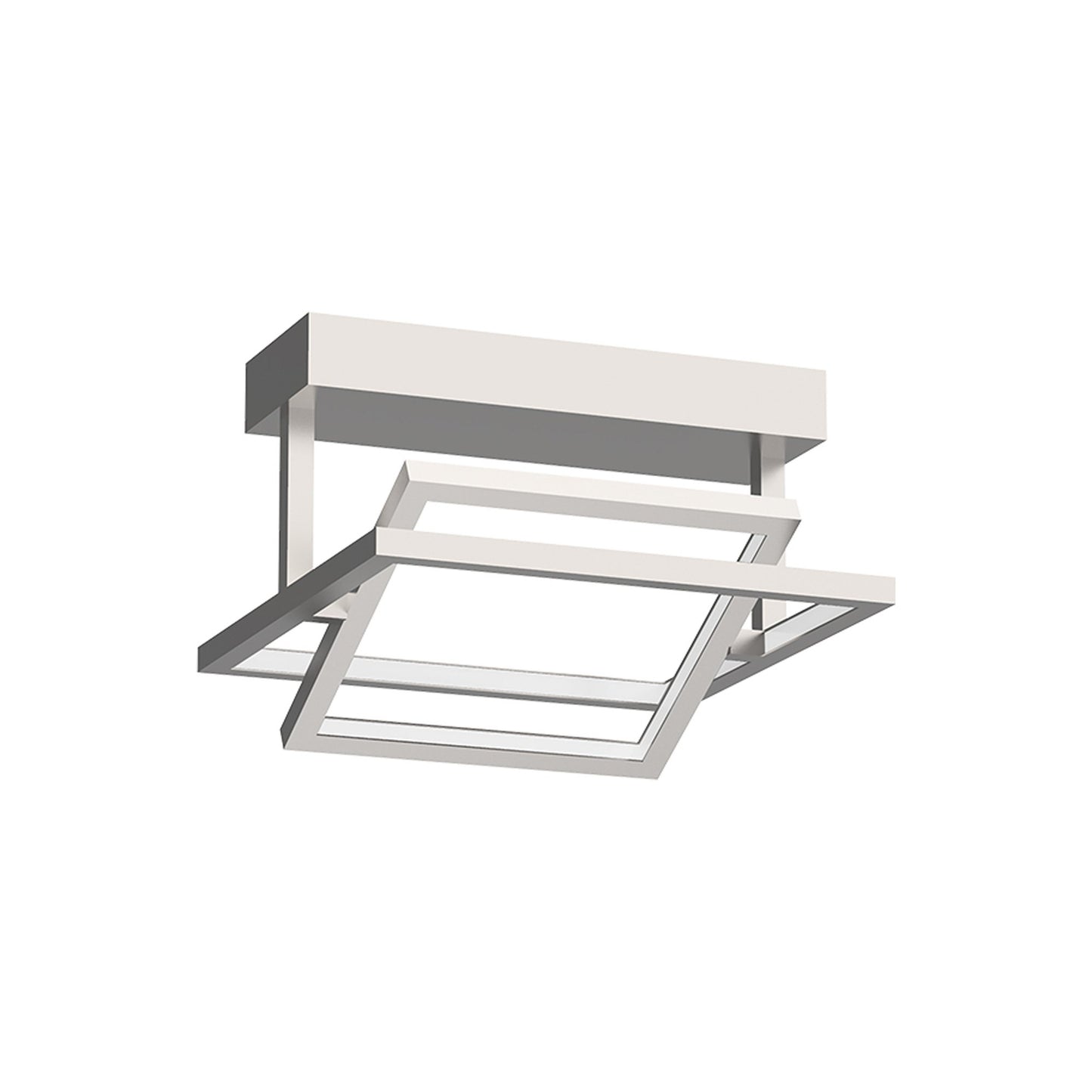 Mondrian LED Semi Flush Mount Ceiling Light in Square/Brushed Nickel (Small).