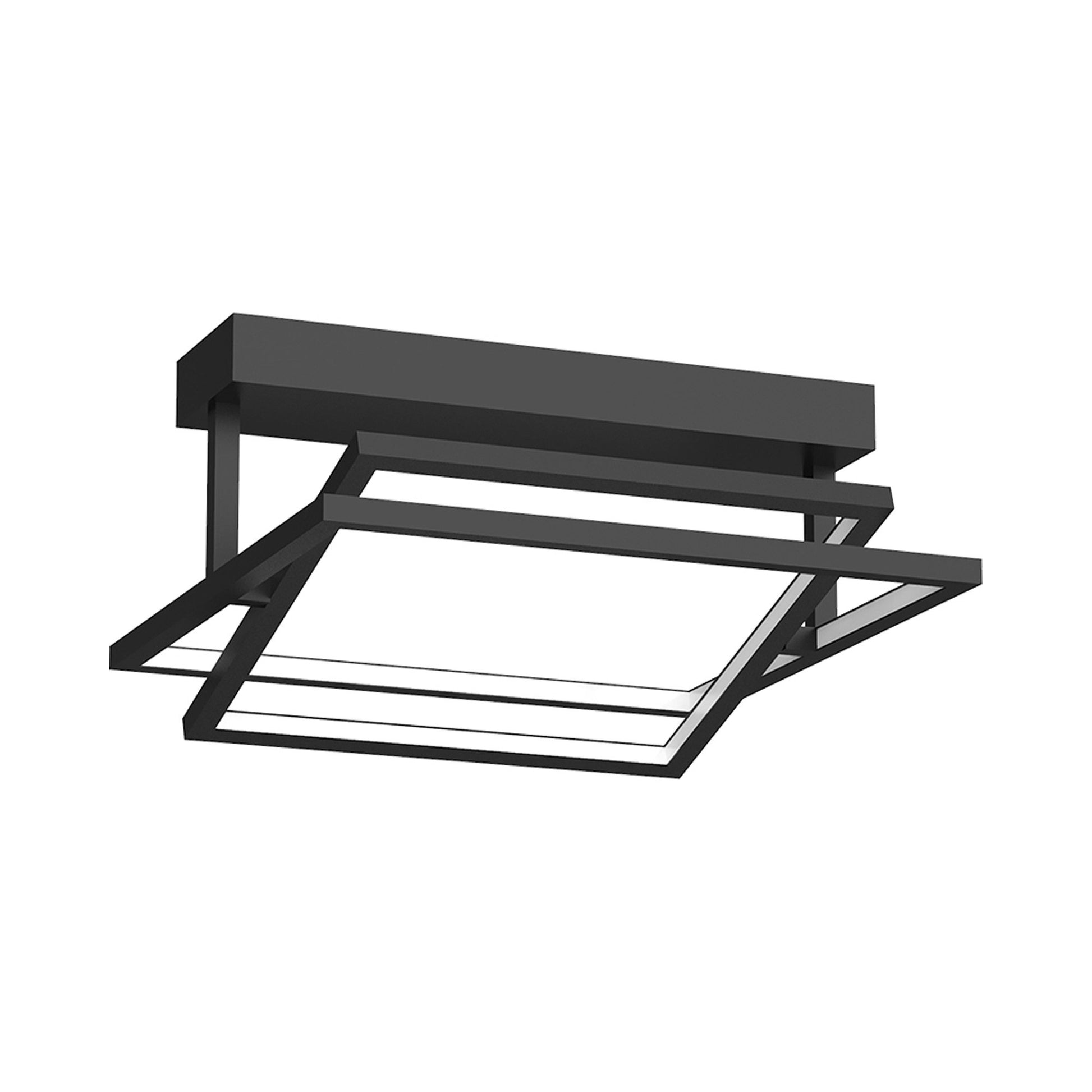 Mondrian LED Semi Flush Mount Ceiling Light in Square/Black (Large).