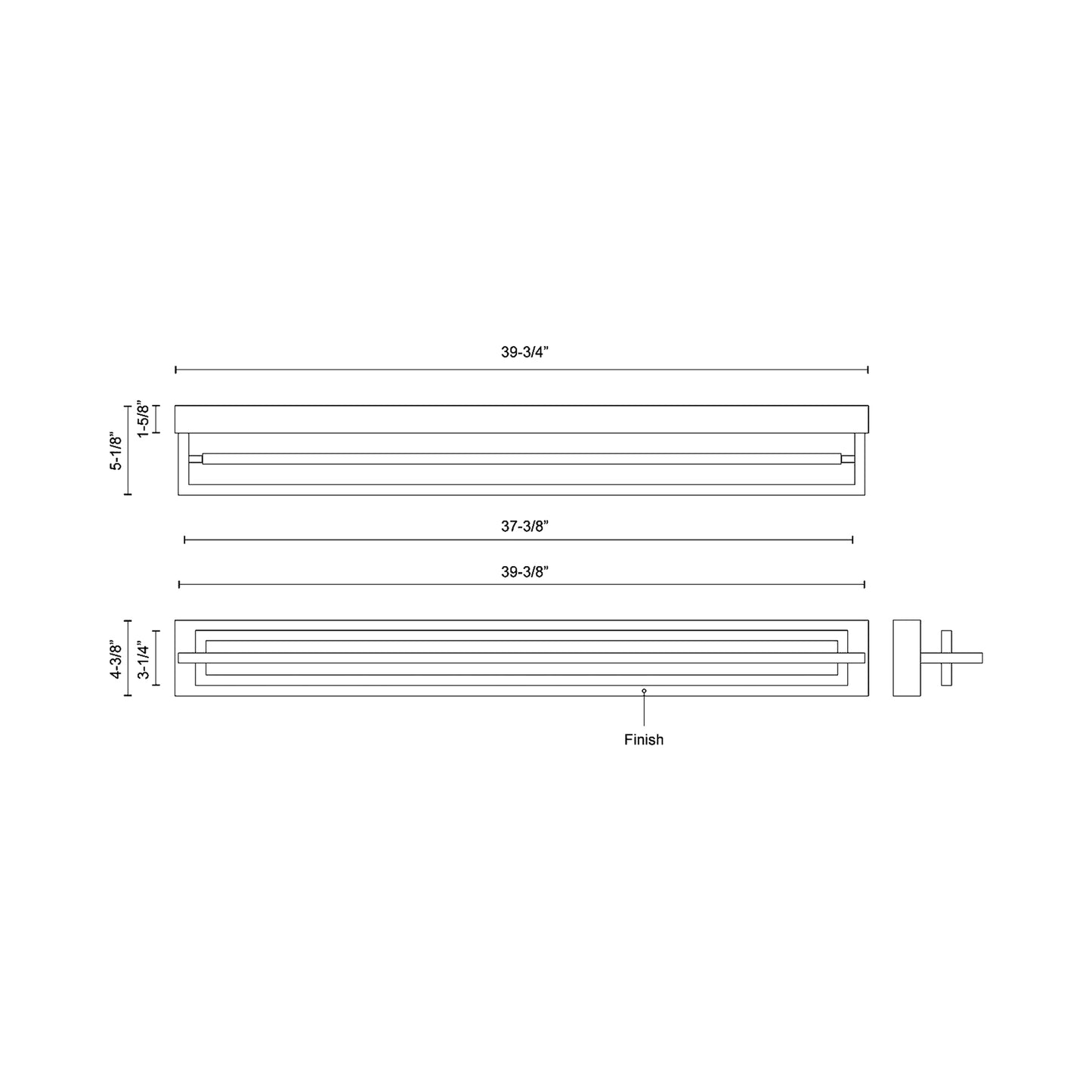 Mondrian LED Semi Flush Mount Ceiling Light - line drawing.