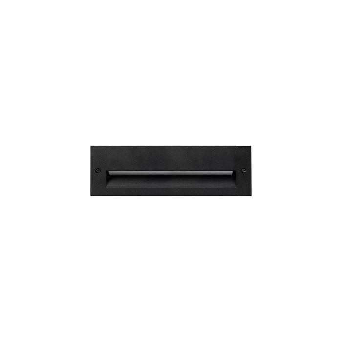 Newport Outdoor LED Recessed Wall Light in Wide Horizontal/Black (Small).