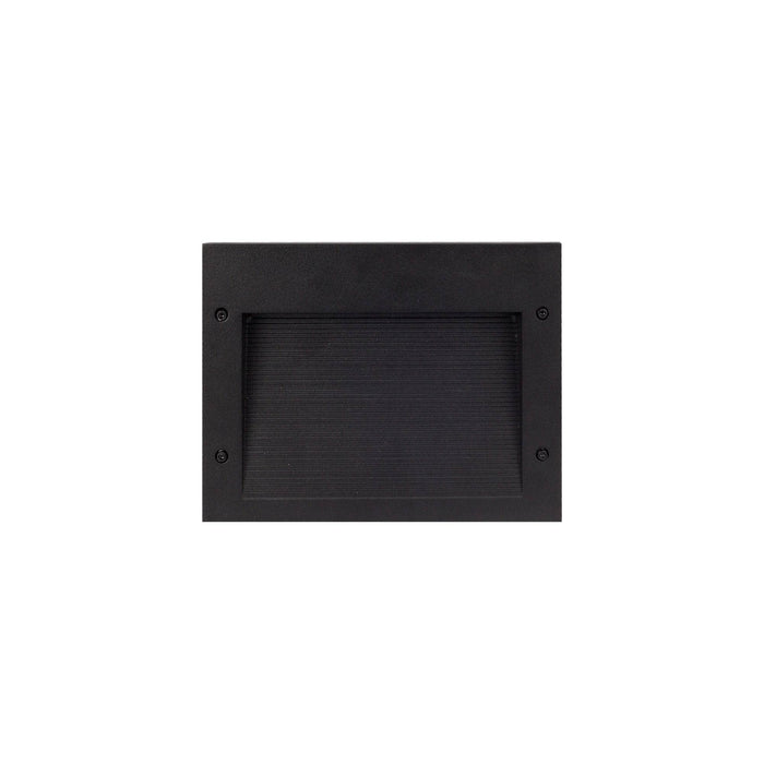 Newport Outdoor LED Recessed Wall Light in Horizontal/Black.
