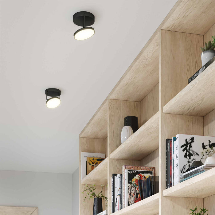 Novel LED Semi Flush Mount Ceiling Light in living room.