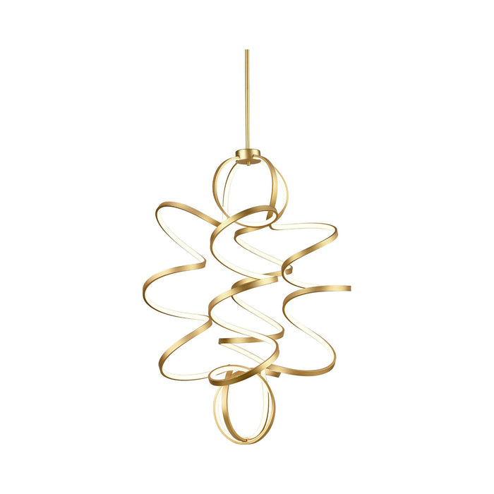 Synergy Vertical LED Pendant Light in Antique Brass (Large).