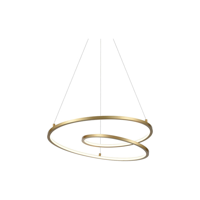 Twist LED Pendant Light in Antique Brass (Small).