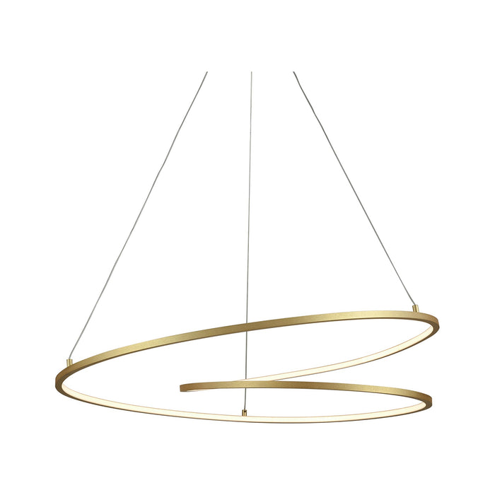 Twist LED Pendant Light in Antique Brass (Large).