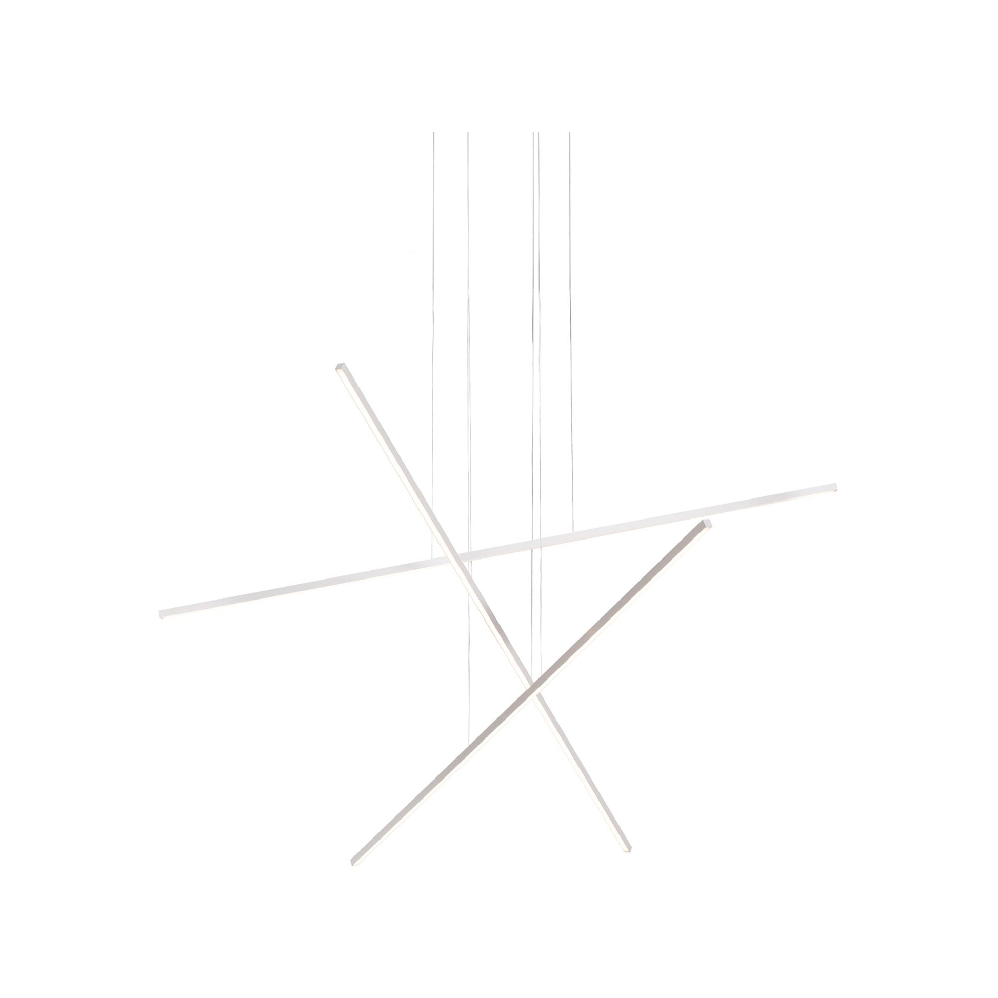 Vega Minor LED Multi Light Pendant Light in White (3-Bar).