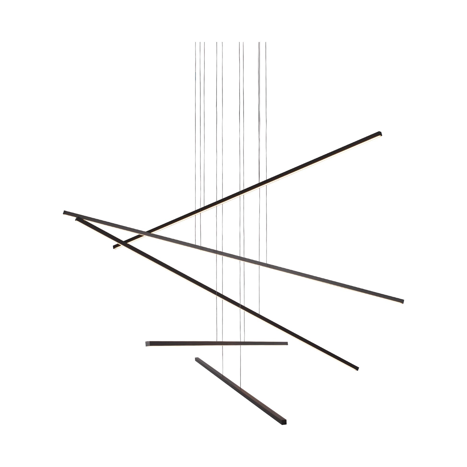 Vega Minor LED Multi Light Pendant Light in Black (5-Bar).