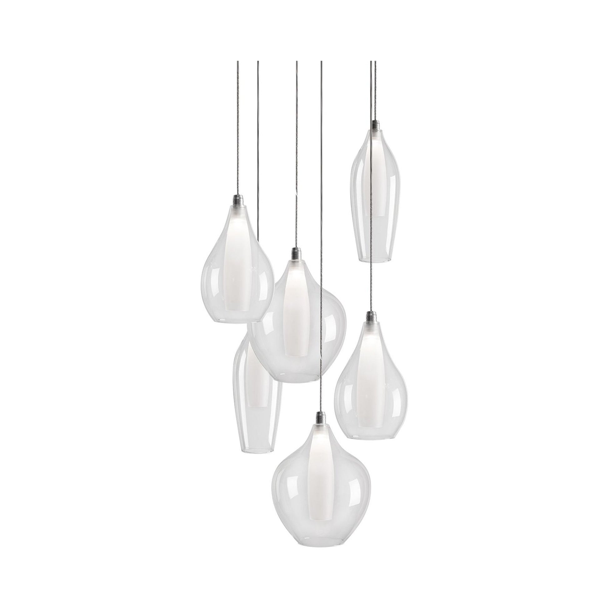 Victoria LED Multi Light Pendant Light in 6-Shadee.