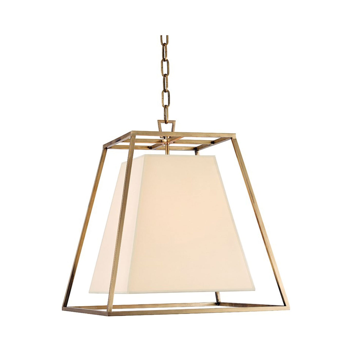 Kyle Pendant Light in Aged Brass/Cream.