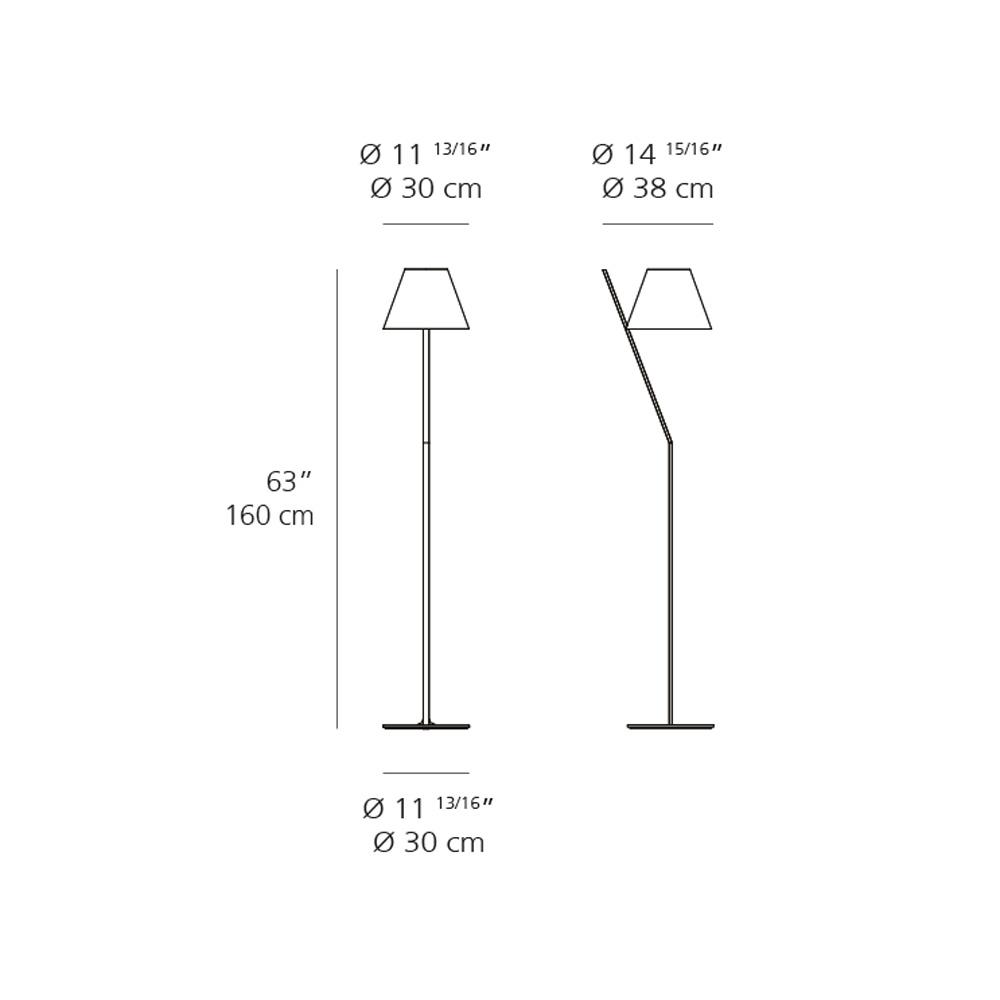 La Petite Floor Lamp - line drawing.