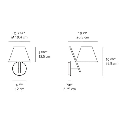 La Petite Wall Light - line drawing.