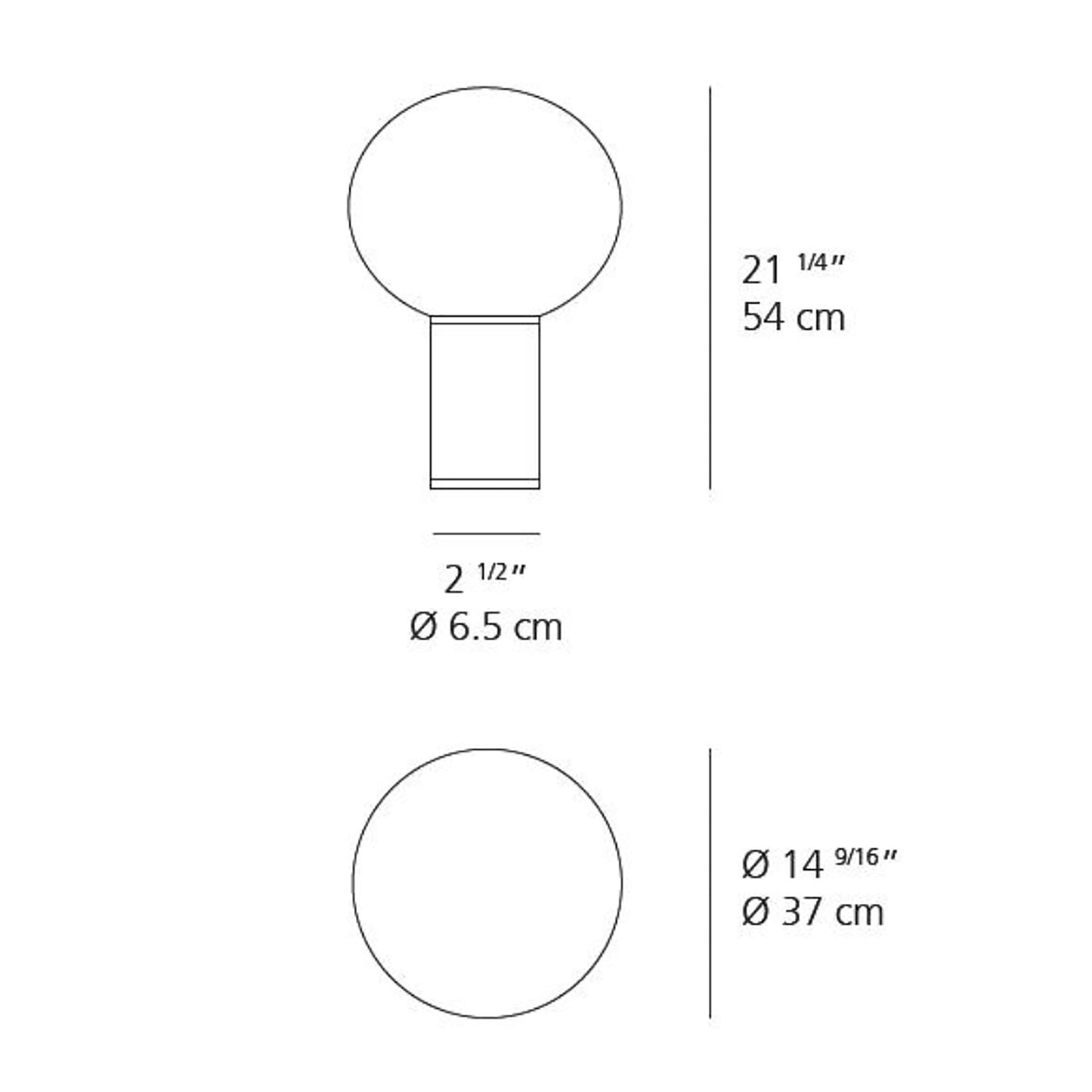 Laguna Table Lamp - line drawing.
