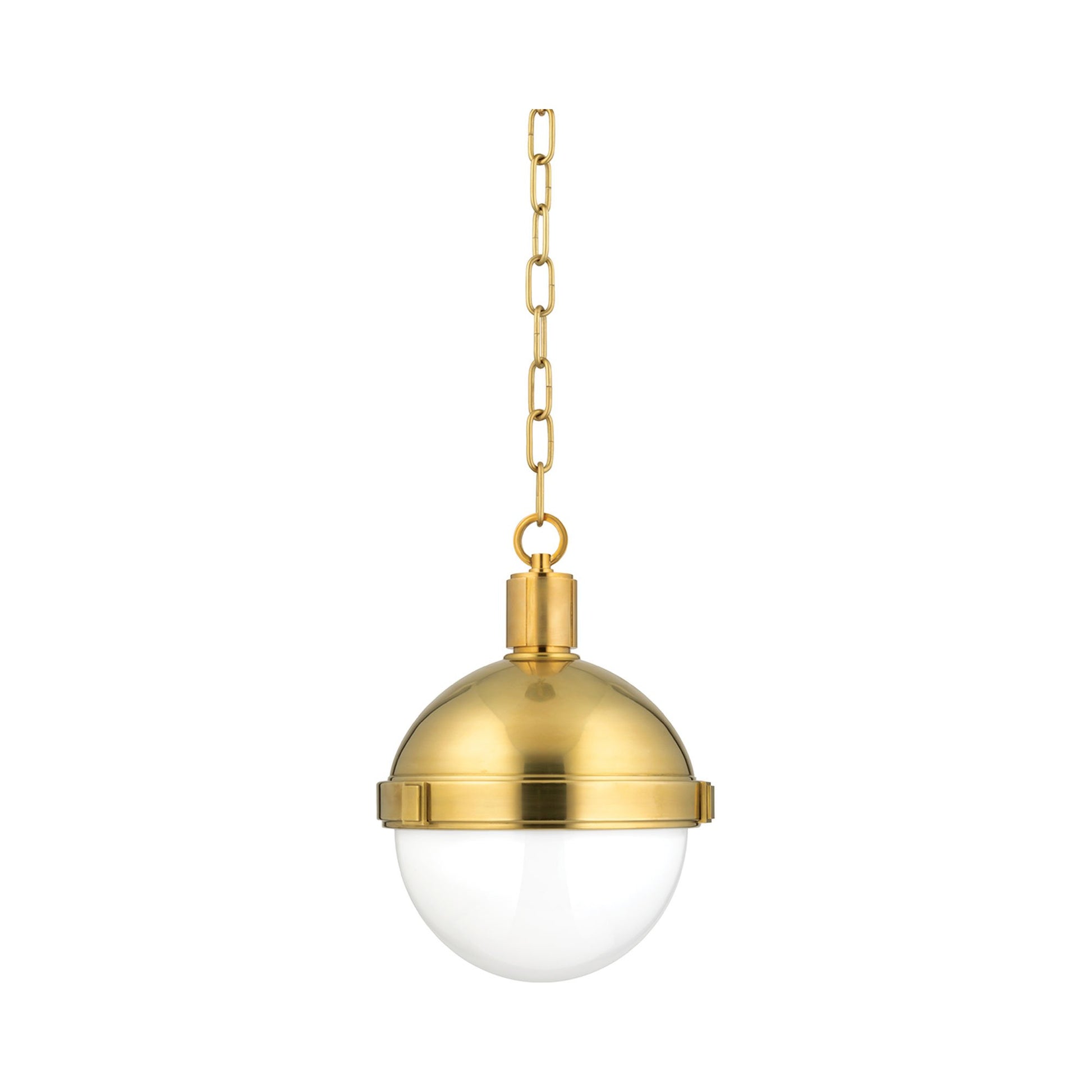 Lampbert Pendant Light in Aged Brass.