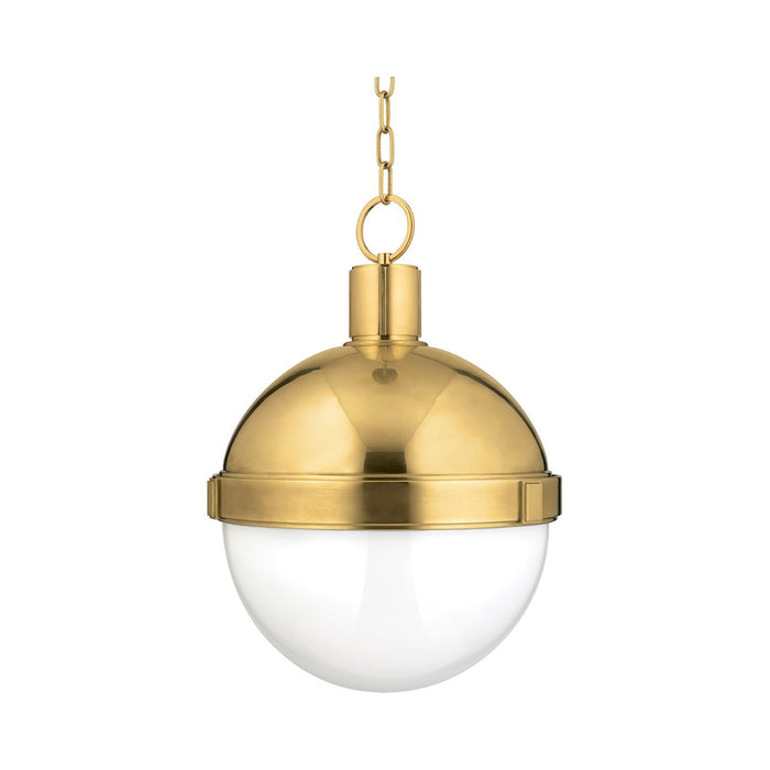 Lampbert Pendant Light in Large/Aged Brass.