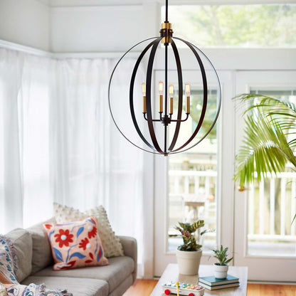 Cirque Chandelier in living room.