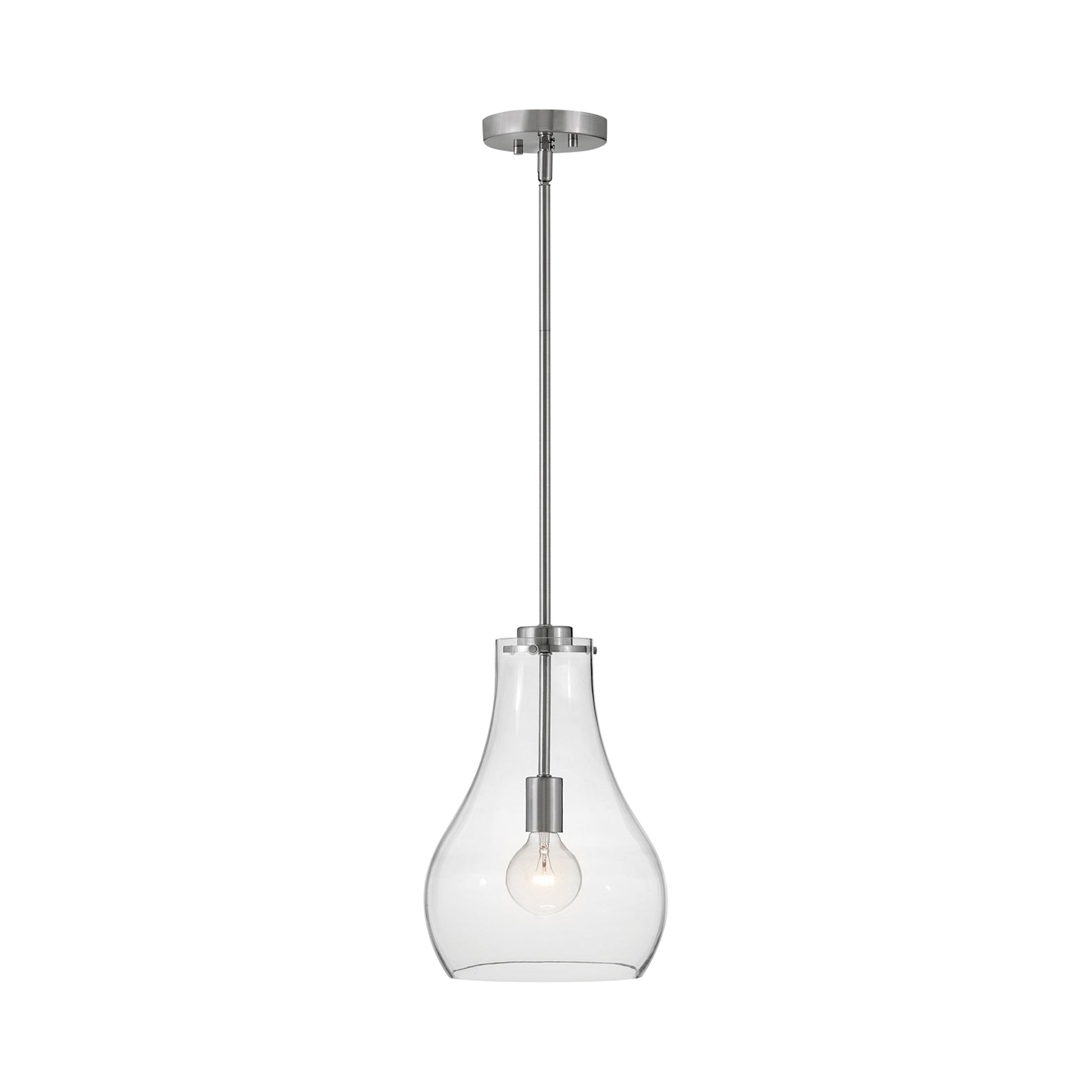 Frankie Pendant Light in Brushed Nickel.