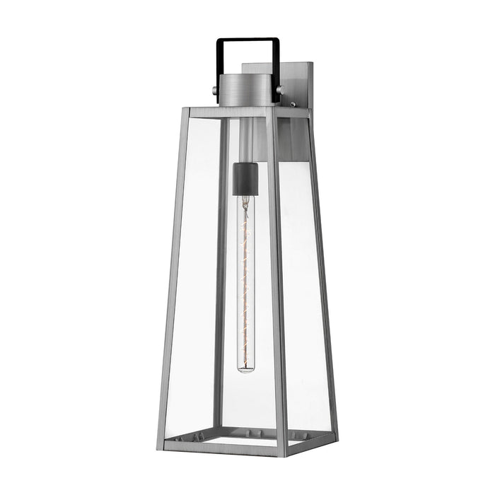 Hugh Outdoor Wall Light in Antique Brushed Aluminum (Large).