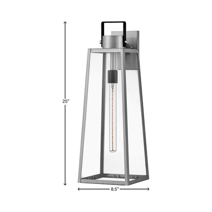 Hugh Outdoor Wall Light - line drawing.